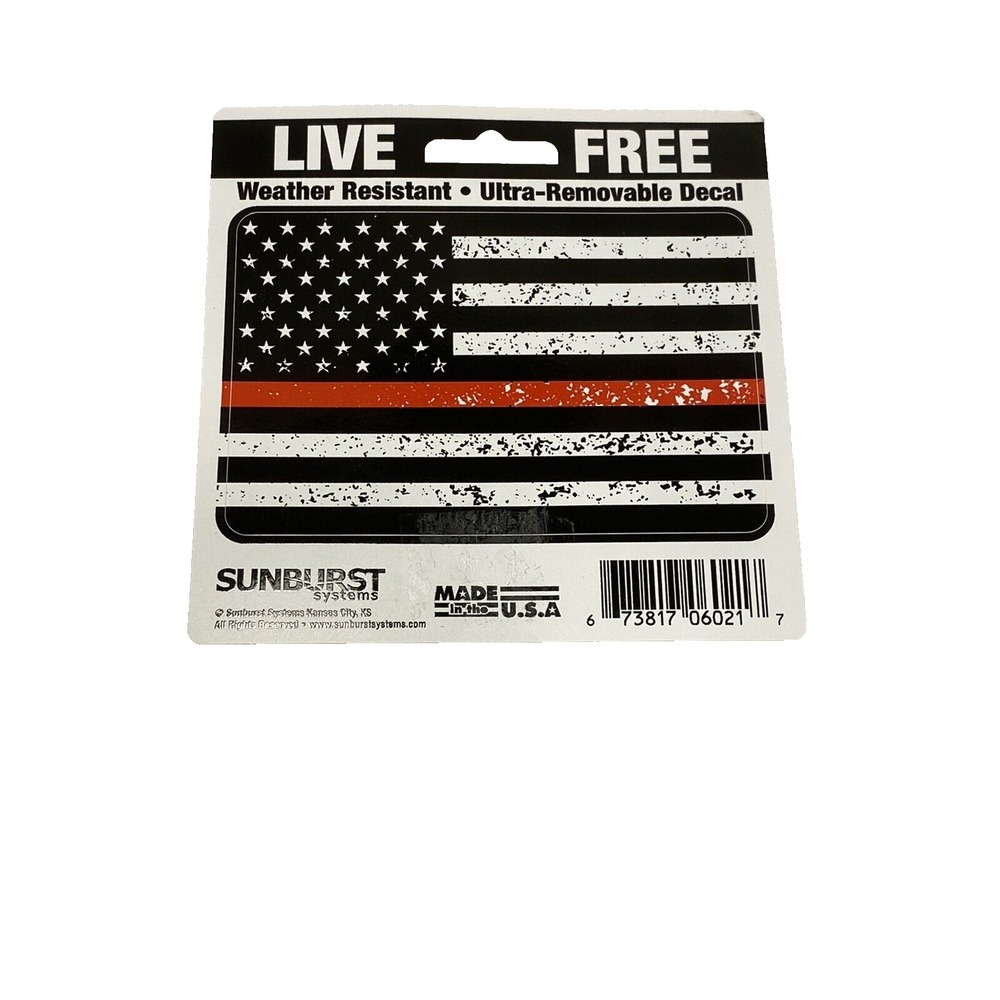 USA FLAG STICKER DECAL black white red stripe